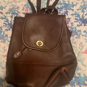 Authentic vintage Coach backpack bag. Rich brown